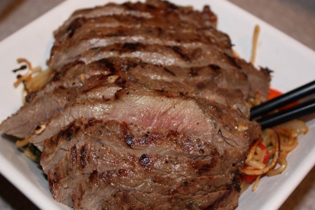 "Ginger" BBQ Beef and chow mein